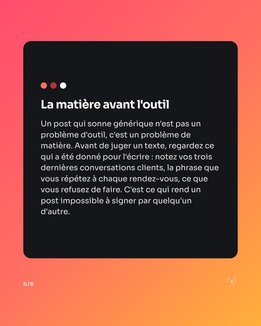 Carrousel « N'importe qui pourrait signer ce post », slide 7