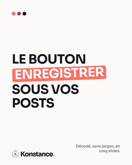 Le bouton Enregistrer sous vos posts